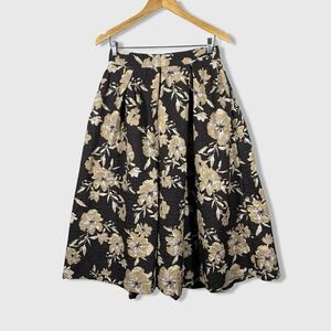 Freemarket Floral Midi Skirt Womens M Boho Pleated Elegant Maximalist Retro
